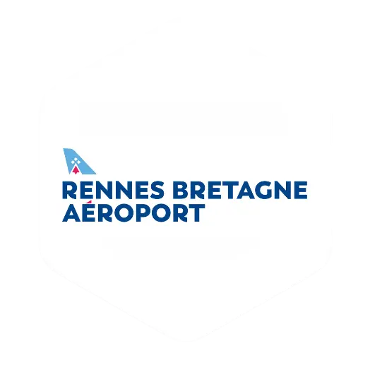 Logo de l'aéroport de Rennes en Bretagne. Client de Abellia pour l'installation de ruches.